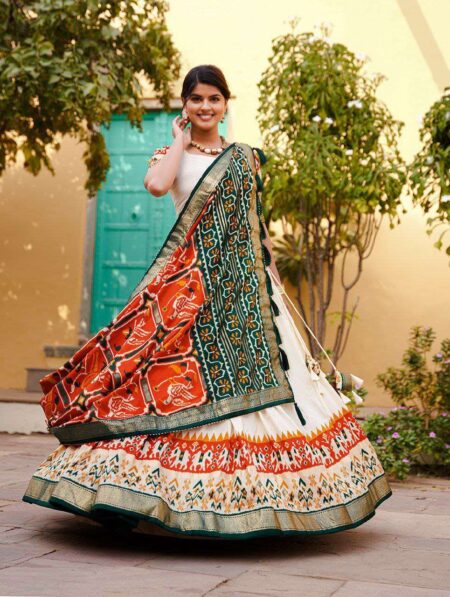 Women's Ethnic Printed Lehenga Choli Set with Patola Design Dupatta ? Festive & Cultural Wear